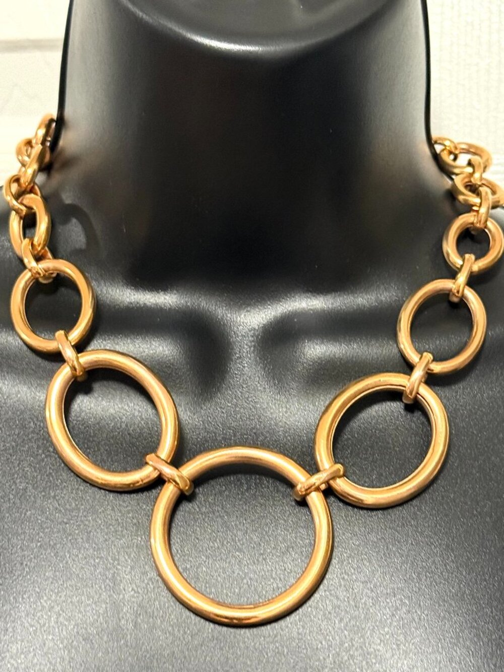 Milor Italy Gold Over Bronze Bold Circles Designer Signed Necklace